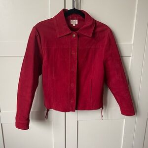 Cleo Vibrant Red Suede Jacket